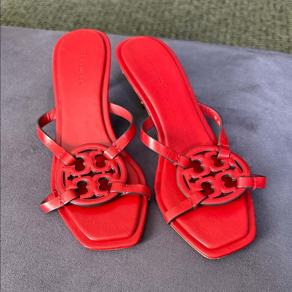 Tory Burch Red Slide Sandals